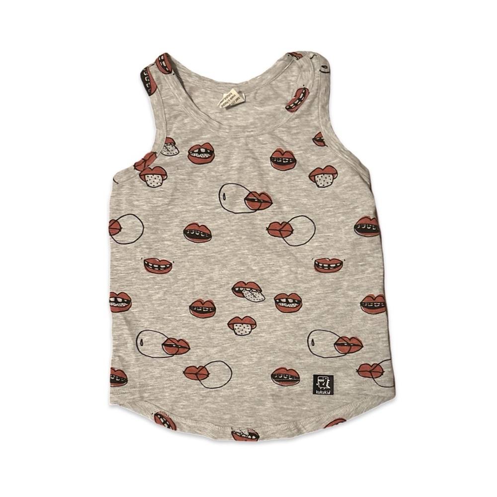 Kukukid sz5 Tank Top with lips mouth print
